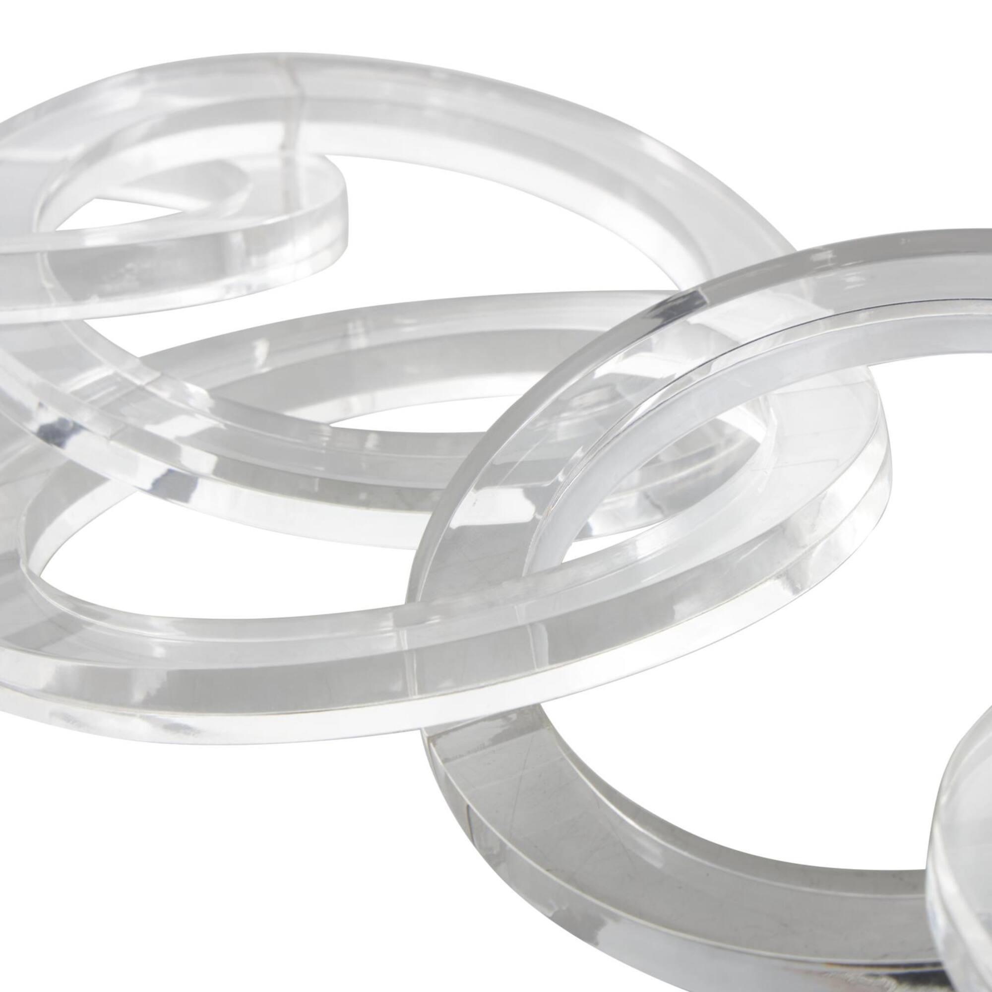 21" Clear Acrylic Plastic Chain Circular Link Sculpture